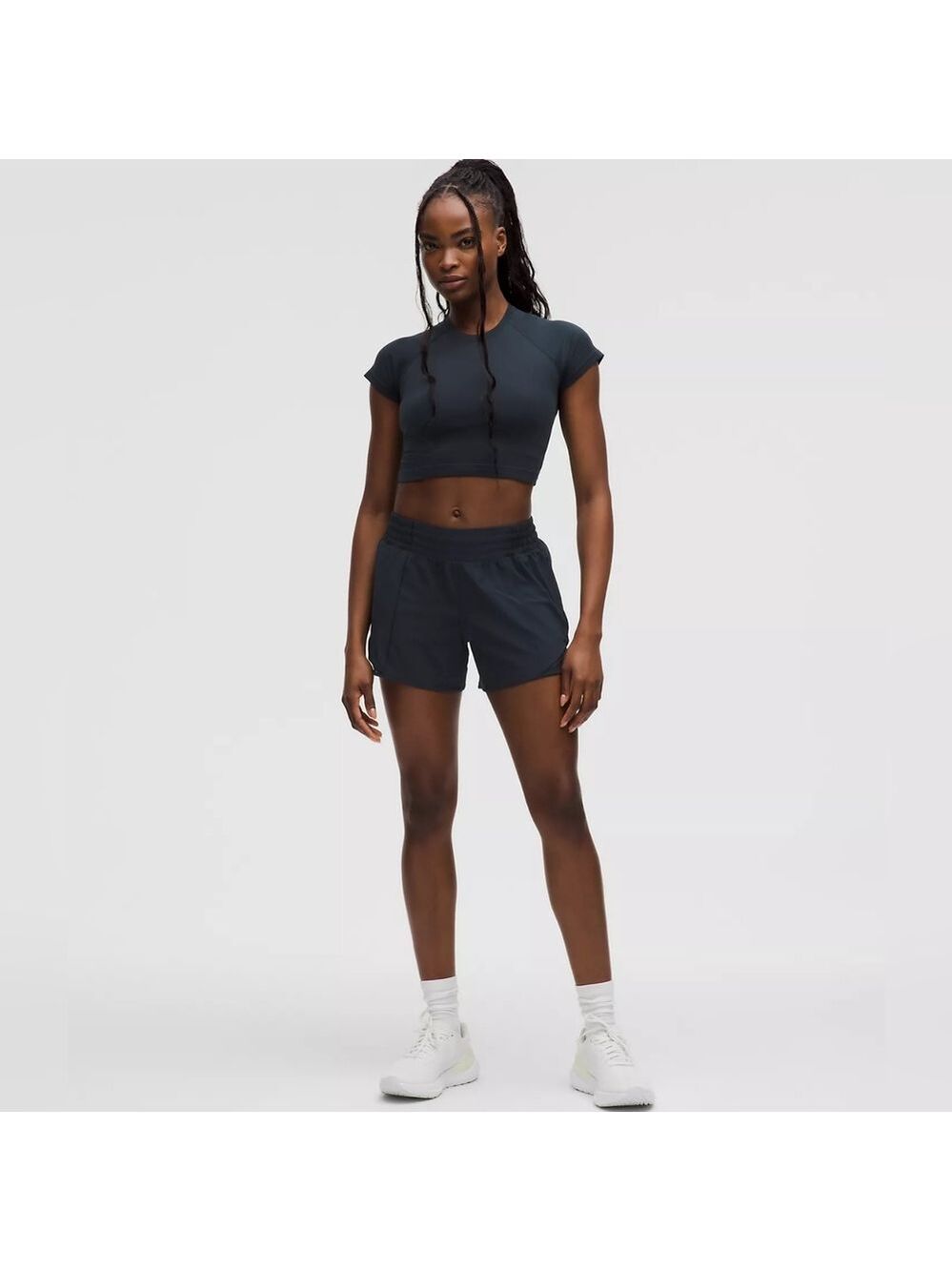 Lululemon Hotty Hot High-Rise Lined Short 4" In True Navy